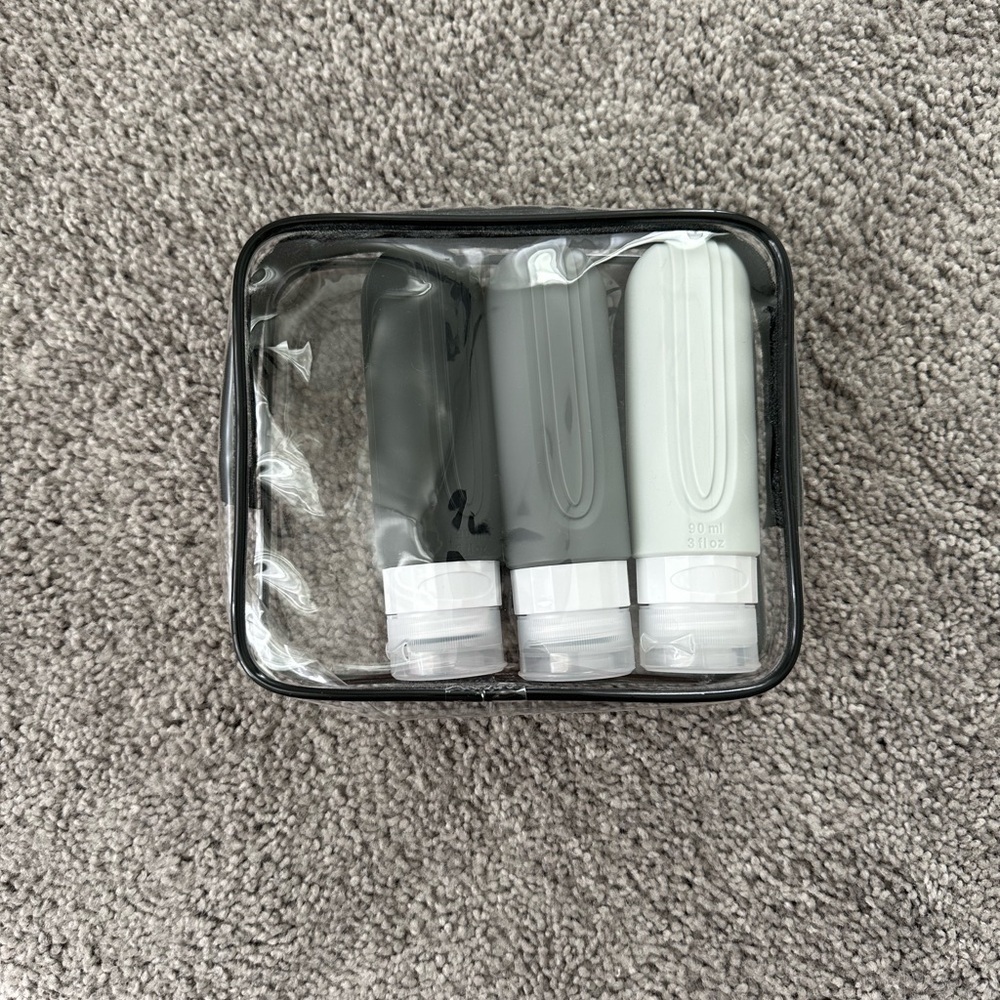 Travel Bottle Set with Clear Case